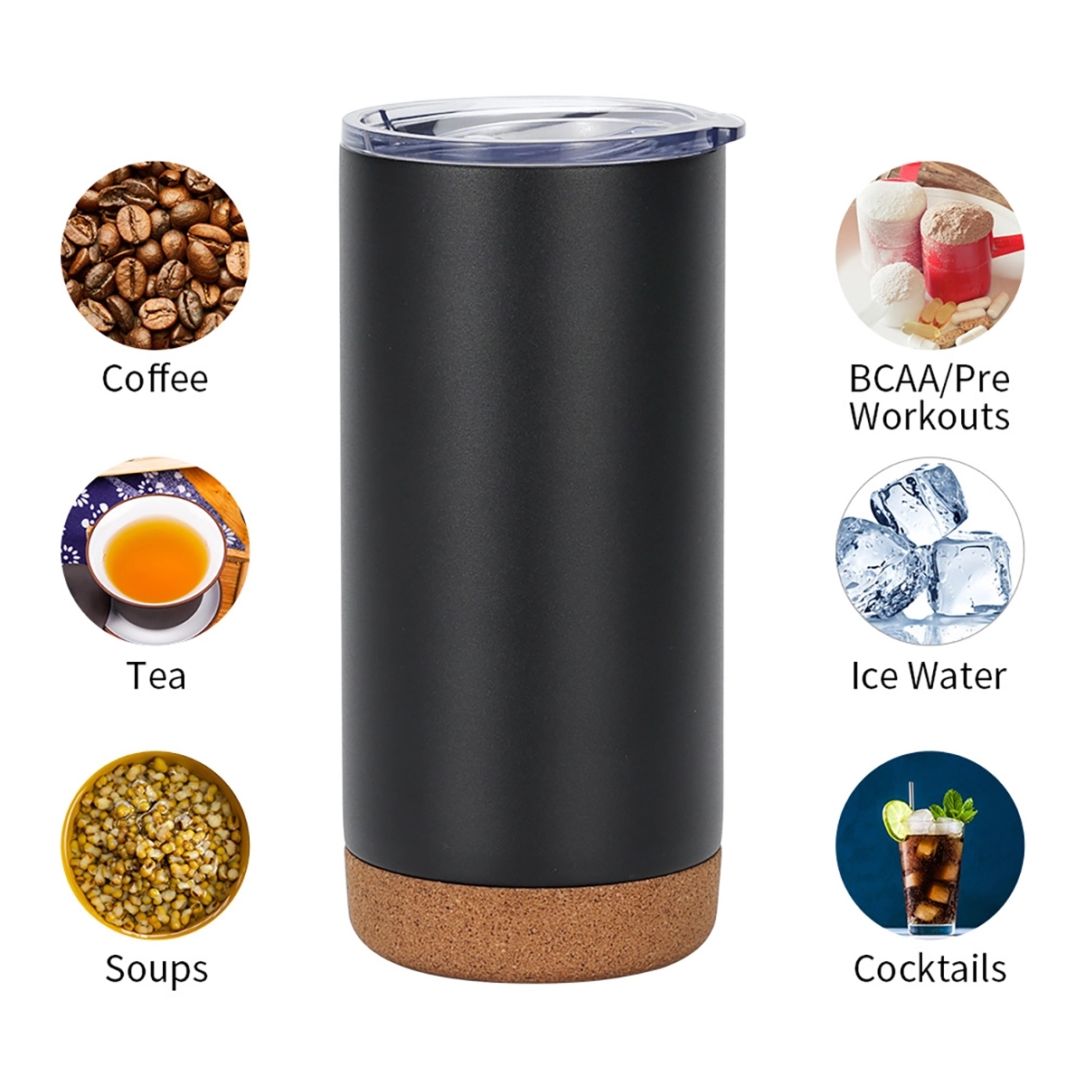 16 Oz Travel Tumblers With Cork Bottom 5