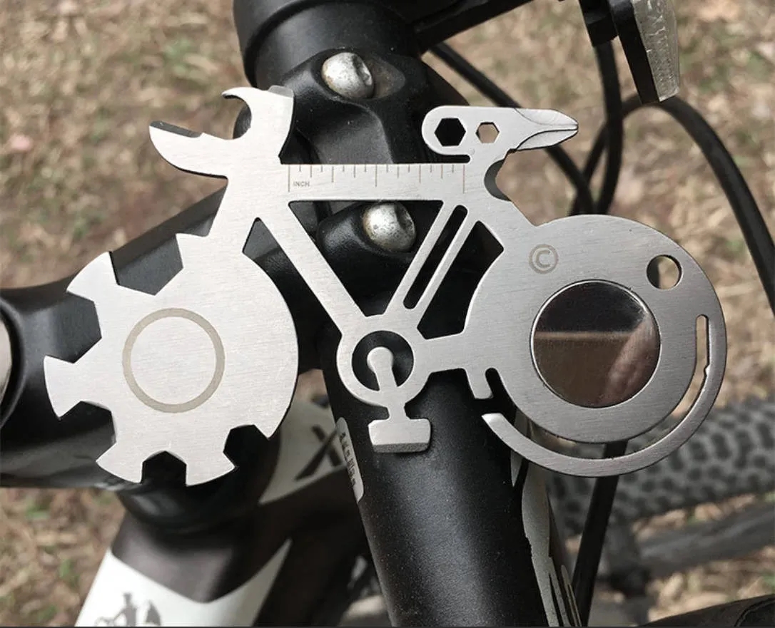 Small Outdoor Survival Tool Gadget Bicycle Shape Pocket Kit 10