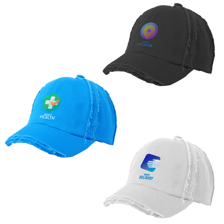 Premium Stock Distressed Cotton 6-Panel Unstructured Cap w/