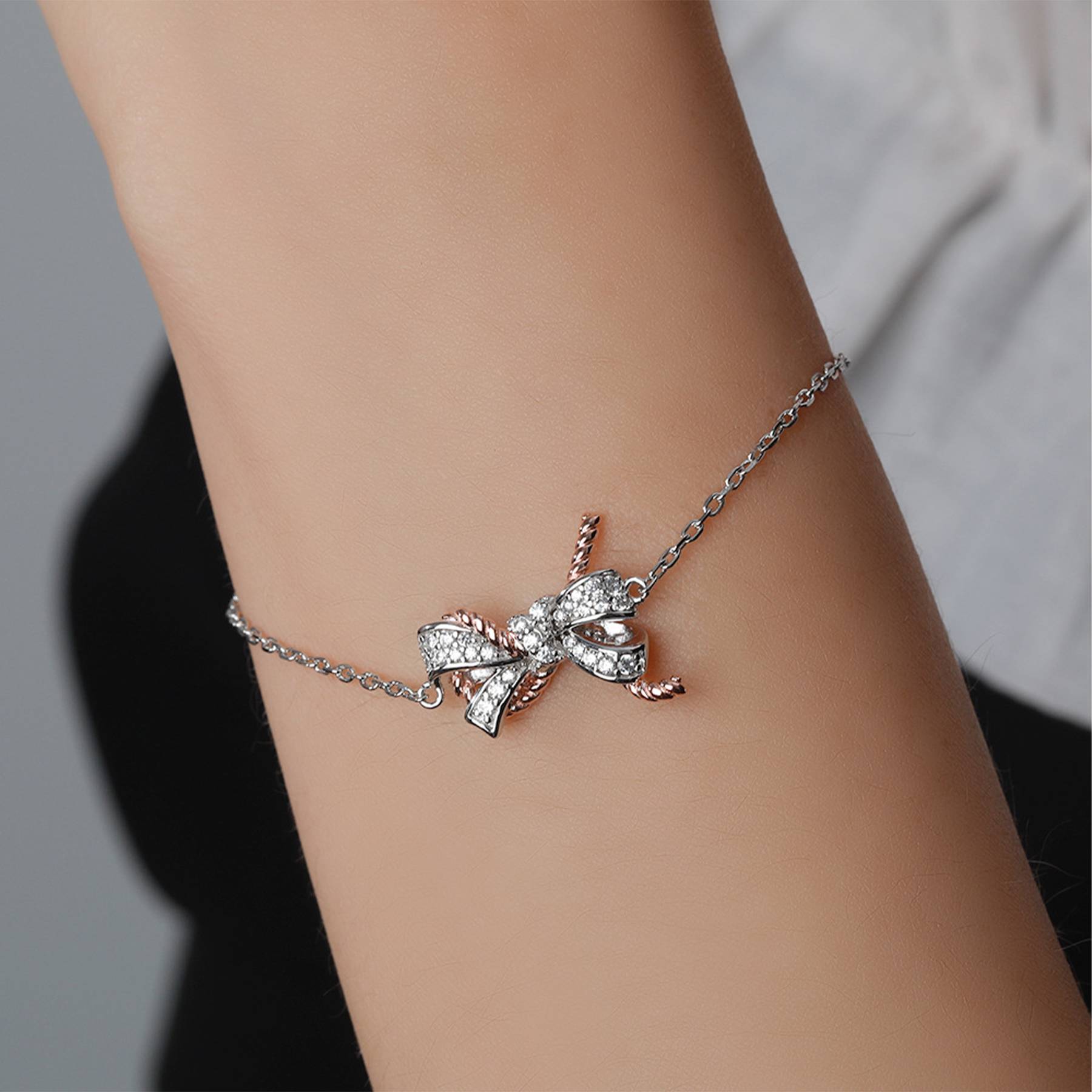 Silver Fashion bow bracelet 9