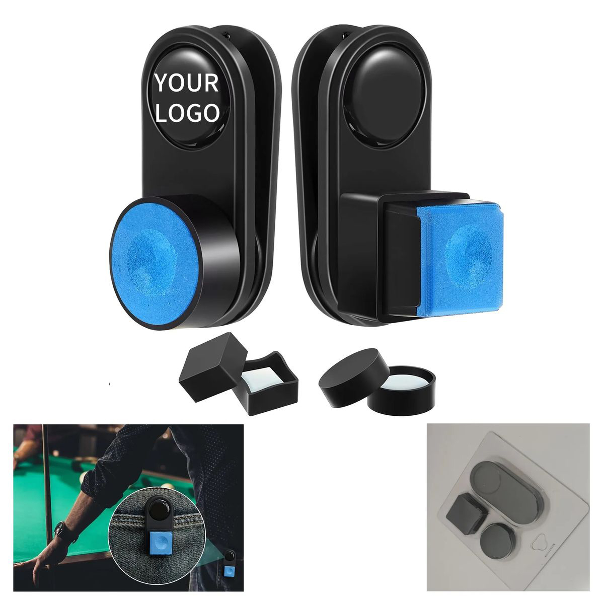 Compact Magnetic Chalk Holder for Billiard Games 1