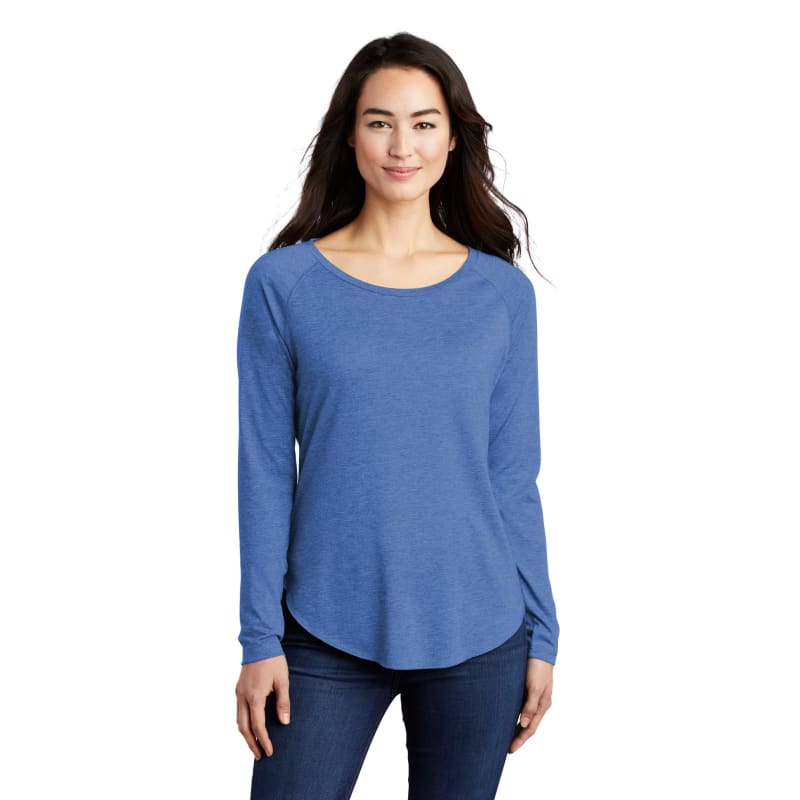 Sport-Tek Women's PosiCharge Long Sleeve Tri-Blend Wicking Scoop Neck Raglan Tee 53