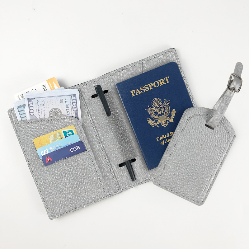 Multifunction PU Leather Passport Holder With Luggage Tag 2