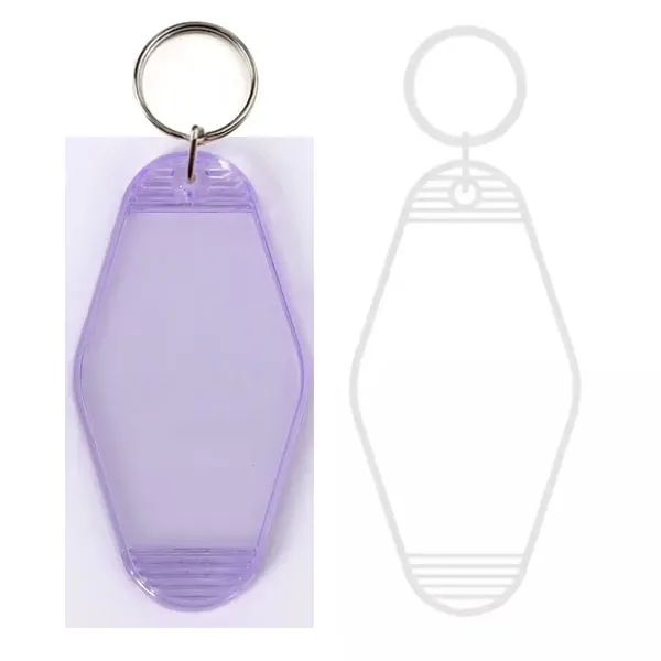 Translucent Rhombic Vintage Motel Keychain 3