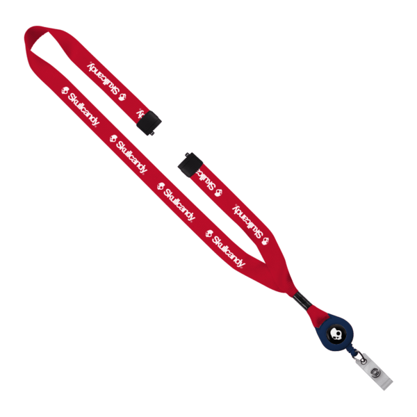 3/4" Polyester Lanyard with Metal Crimp & Retractable Badge Reel 151