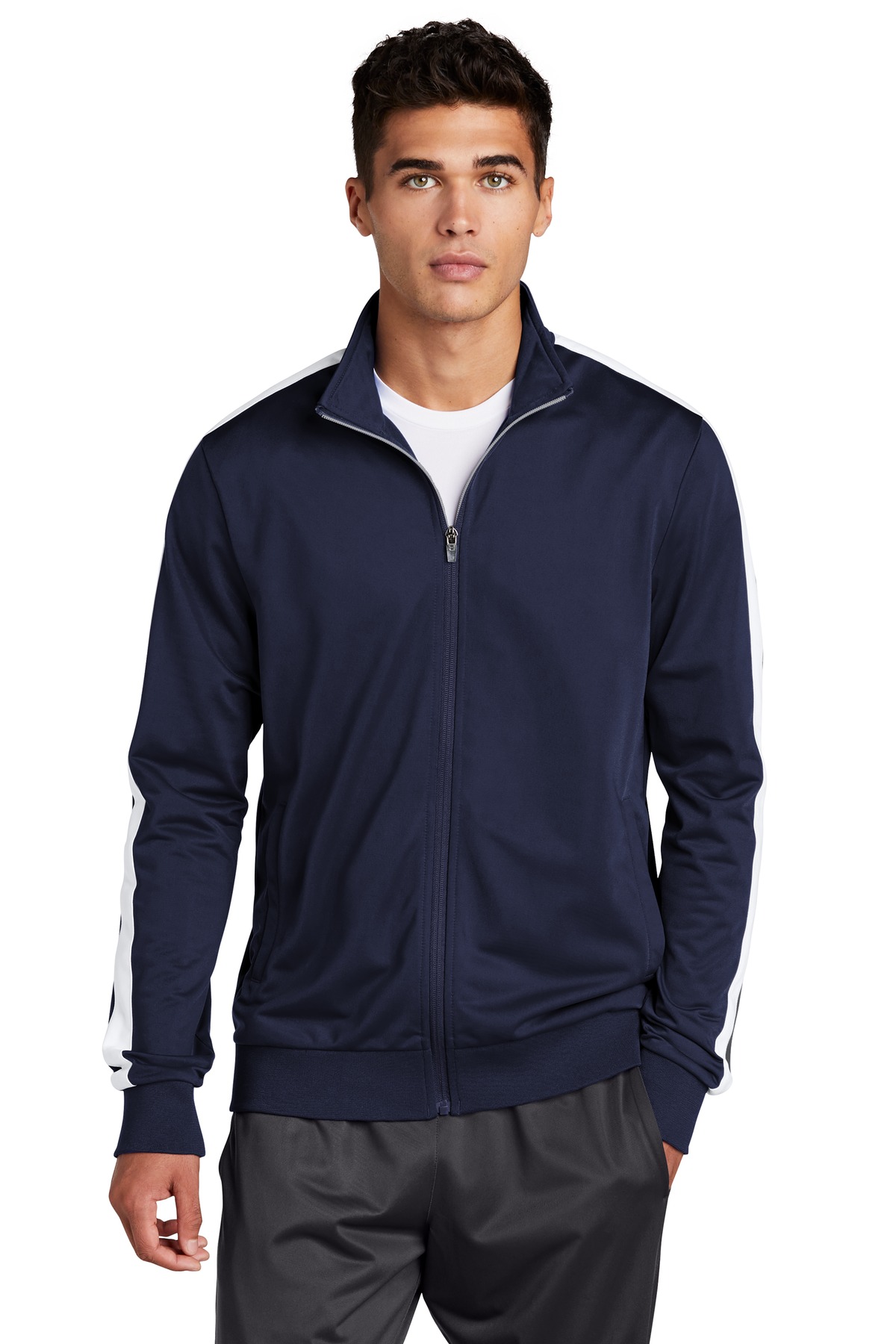 Sport-Tek Tricot Sleeve Stripe Track Jacket. JST94 3