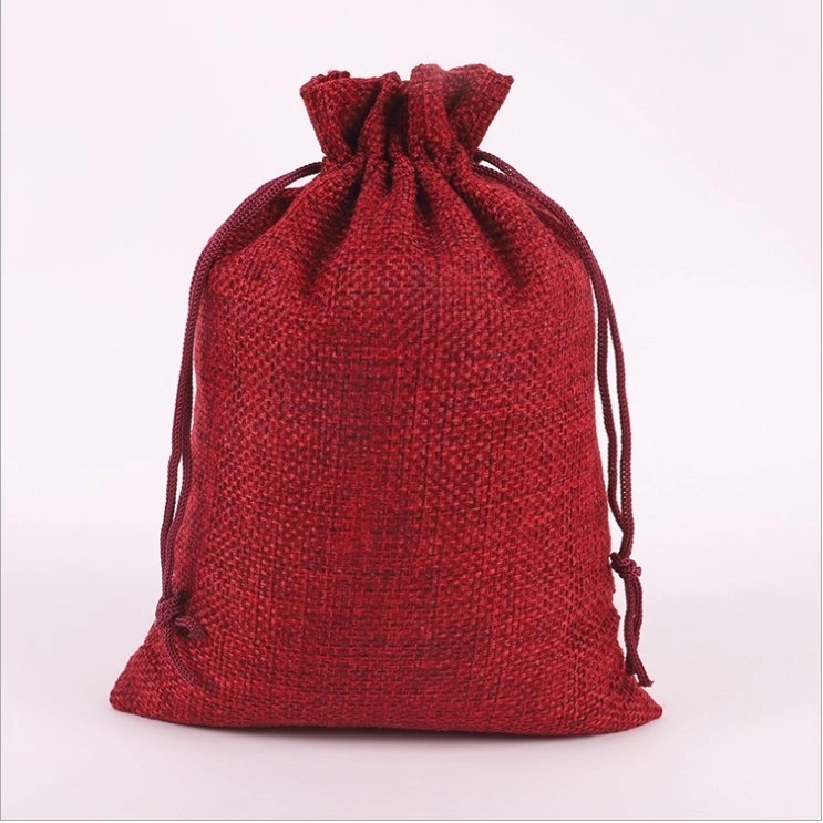 Custom Drawstring Linen Bag Jute Pouch 5
