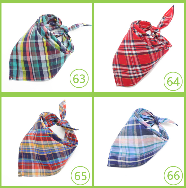 Dog Bandana Plaid Reversible Triangle Bibs Scarf 10