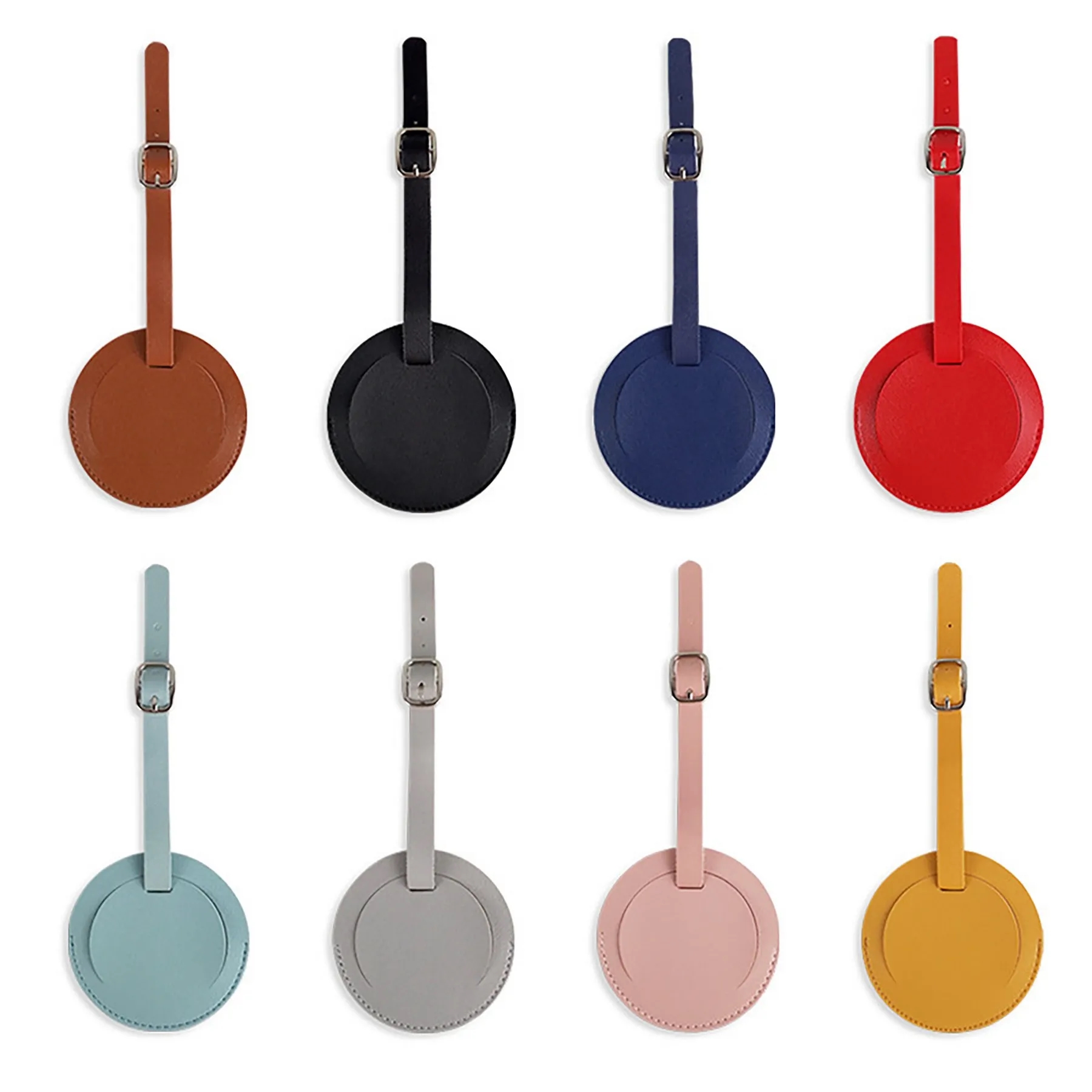 Round PU Leather Luggage Tag 13