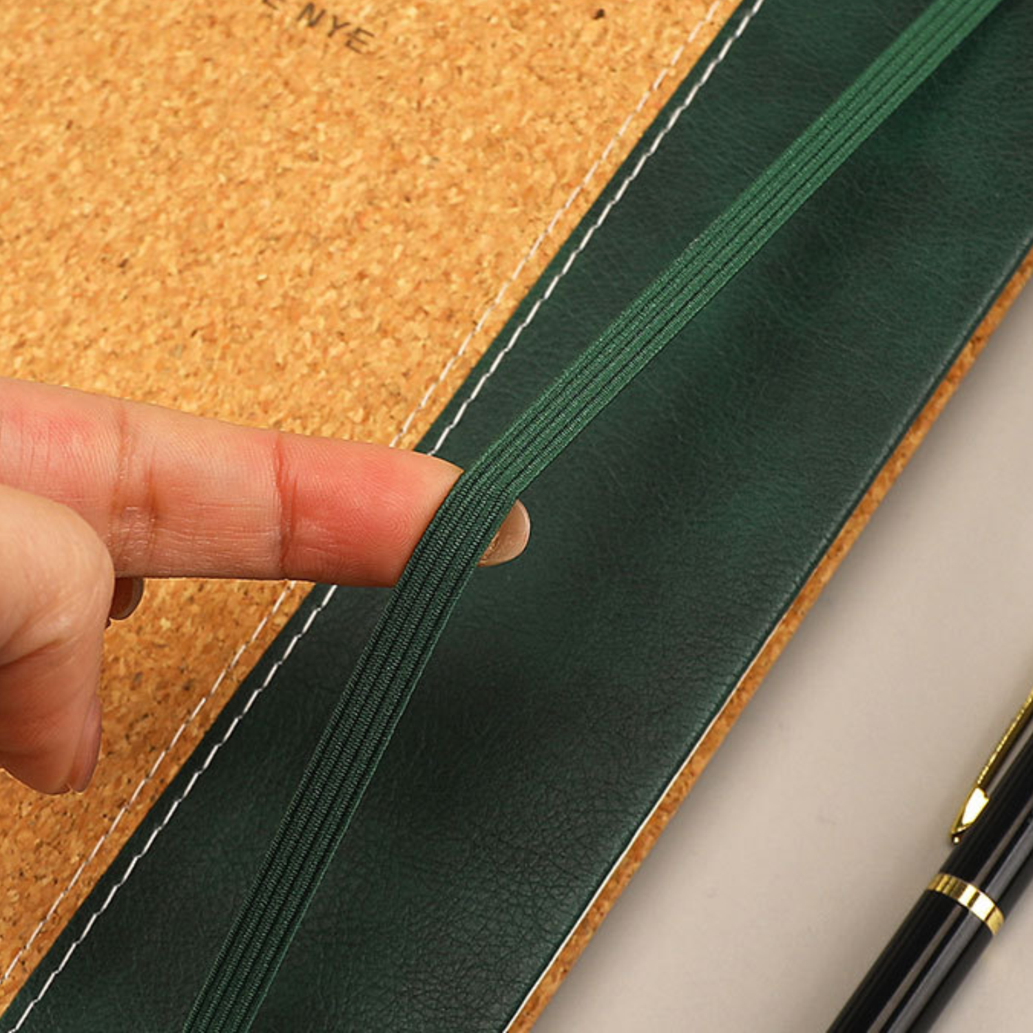 A5 Cork PU Leather Cover Lined Notebook 2
