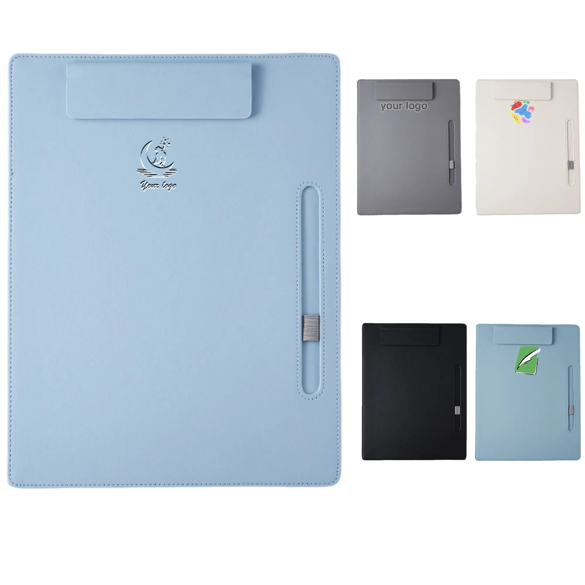 A4 Leather-Clip Writing Board with Notepad