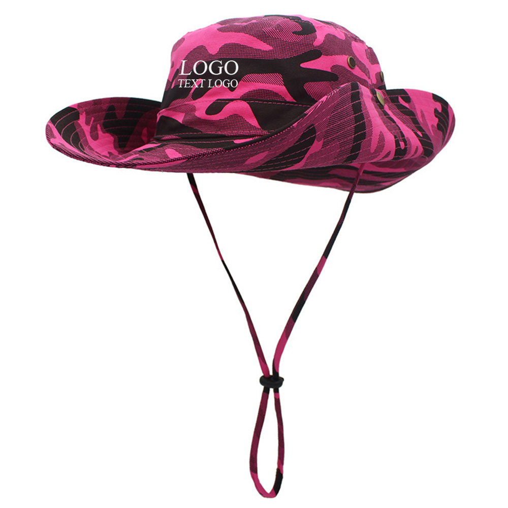 Tactical Camouflage Large Brim Custom Bucket Hats 5