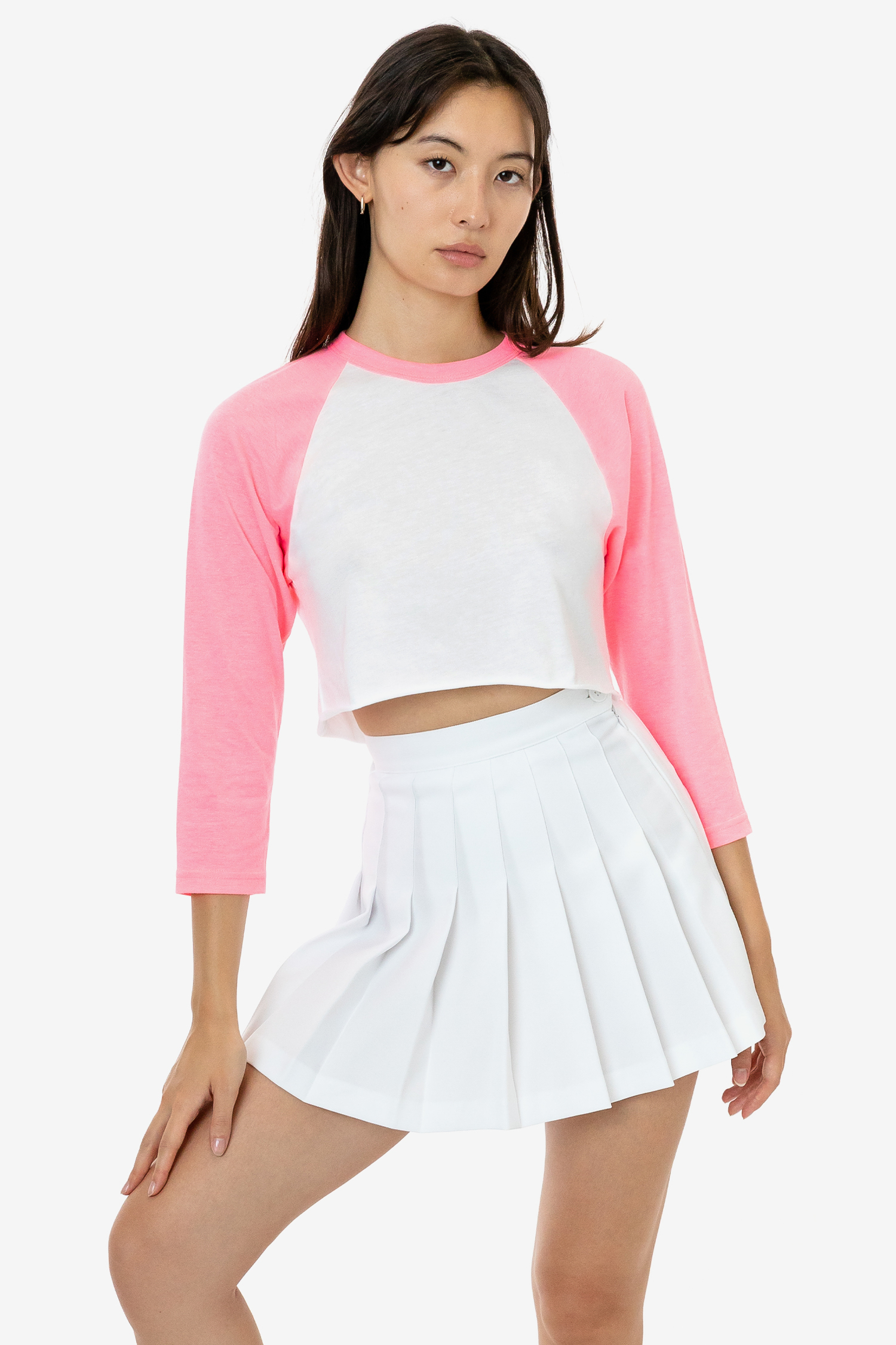WOMEN'S POLY COTTON 3/4 SLEEVE RAGLAN 3
