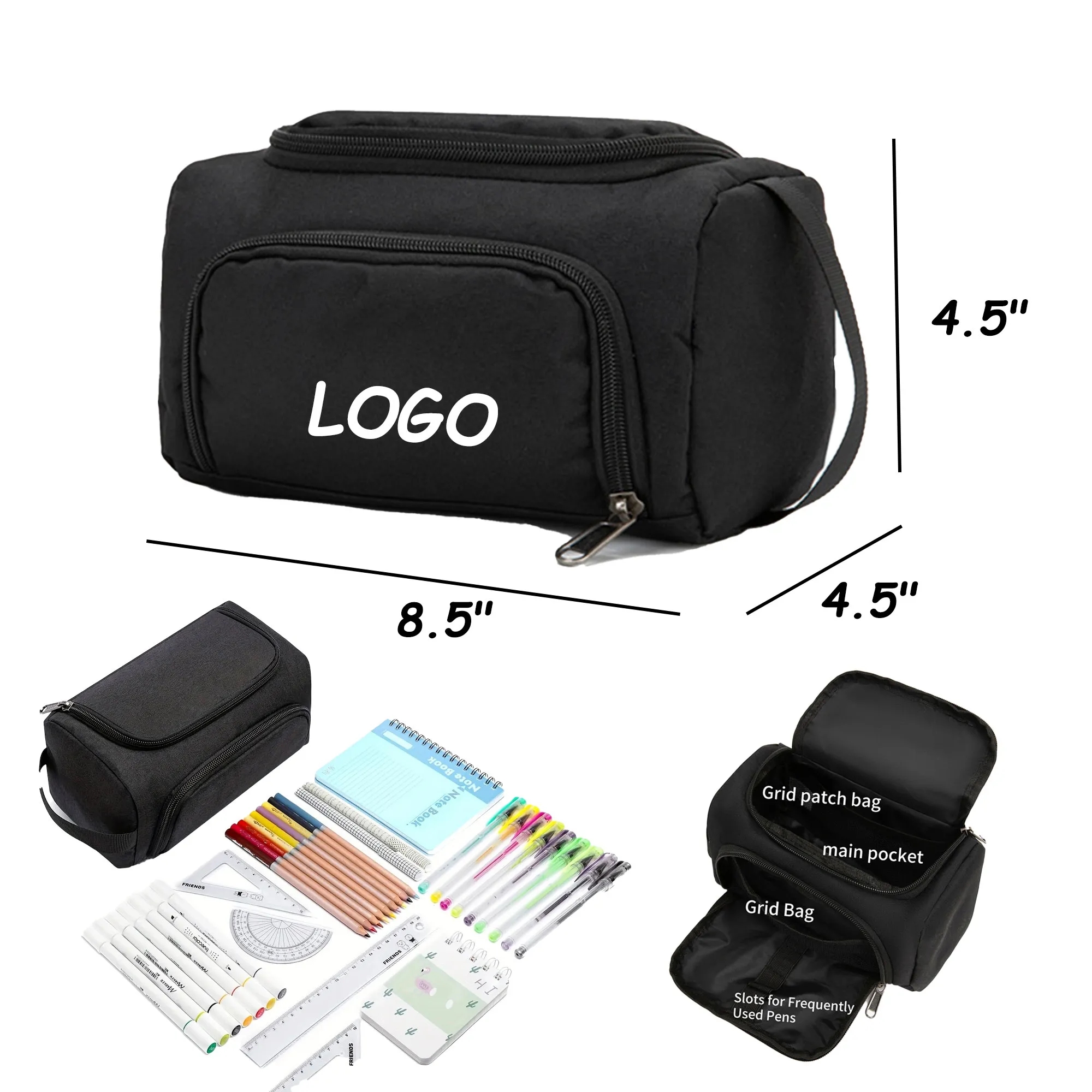 MOQ 10 Large Capacity Stationery Partition Storage Bag 7