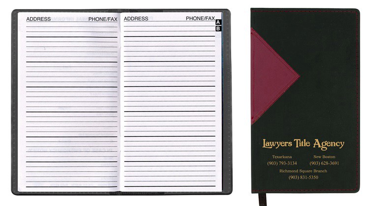 Keystone Series Soft Cover 2 Tone Vinyl Address Book 3