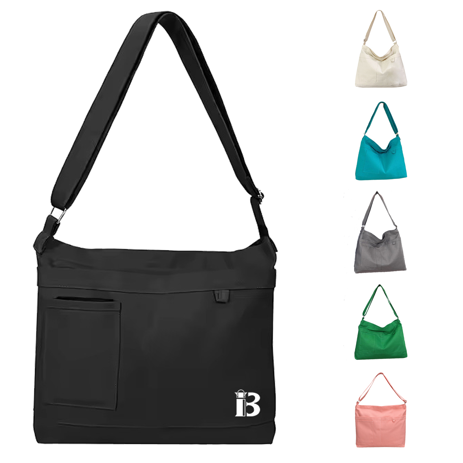 Canvas Zipper Pocket Crossbody Shoulder Bag 2