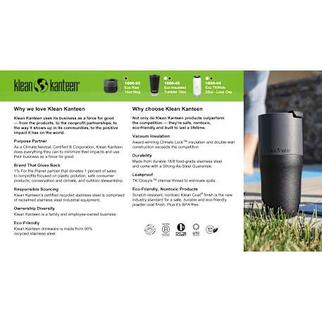 Klean Kanteen Eco TKWide 32oz- Loop cap 13