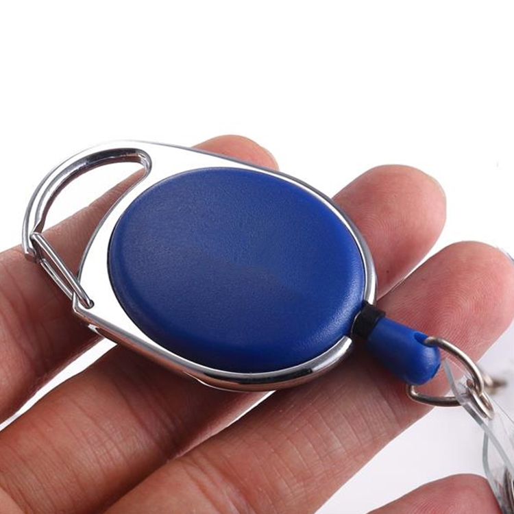 Heavy Duty Retractable Badge Holdersremovable chromed metal carabiner hook 1