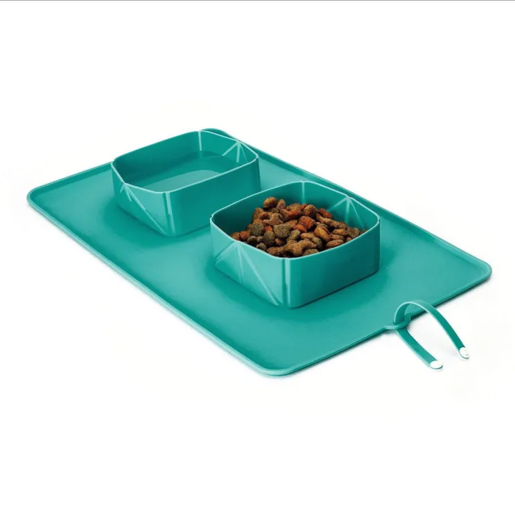 Silicone Collapsible Pet Double Bowl Water Food Feeding Cup 4
