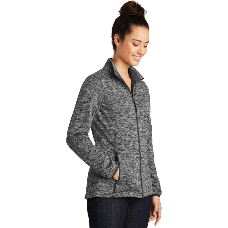 Sport-Tek Women's PosiCharge Electric Heather Soft Shell Jacket. 3