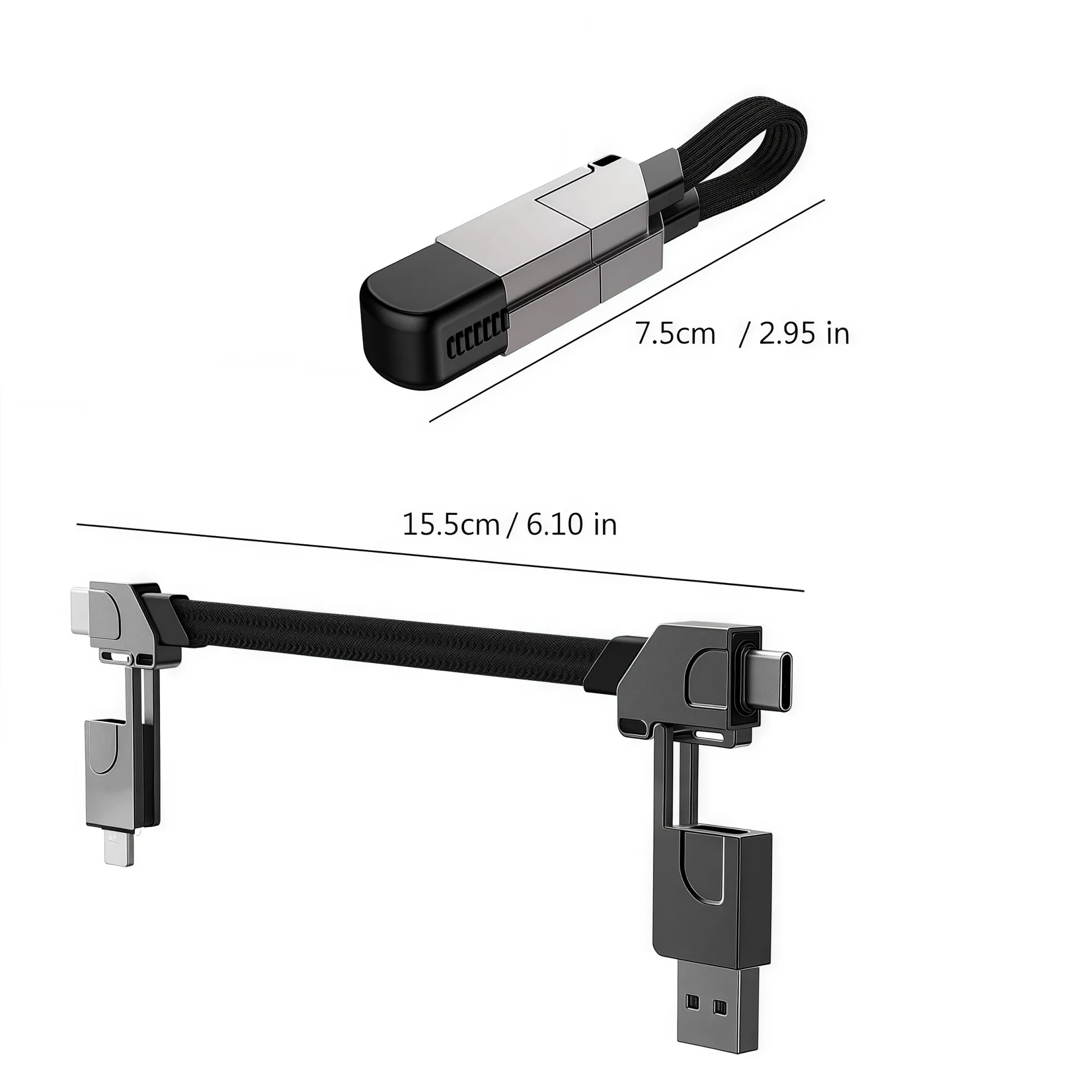 MOQ 60W 6 in 1 Charging Cable for Travel Portable Keyring 5