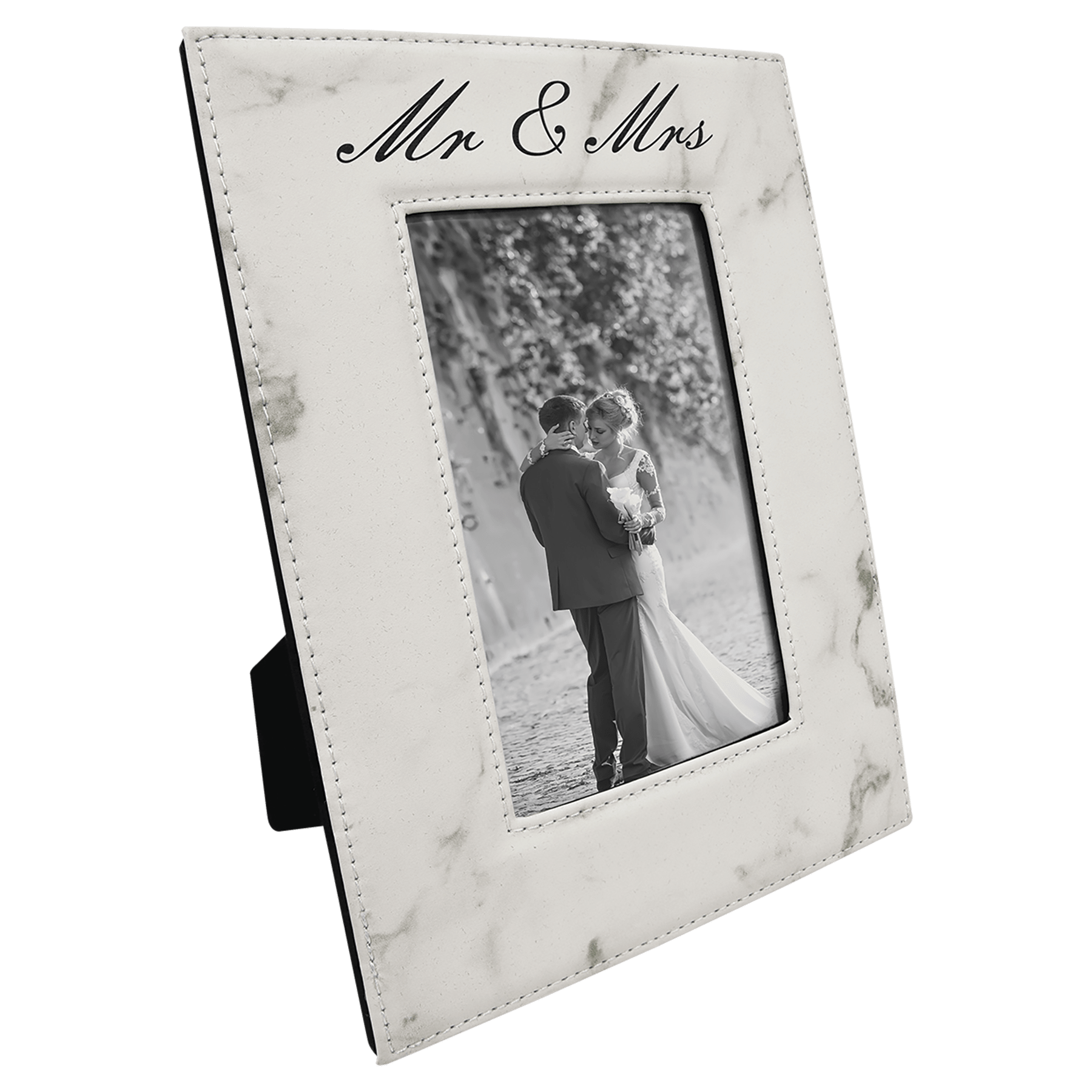 4" x 6" White Marble Leatherette Photo Frame 2