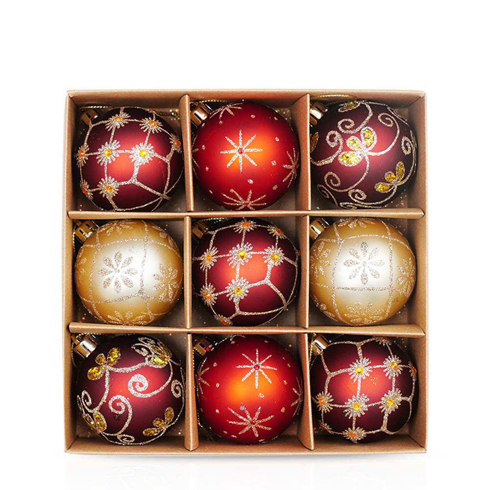 Christmas Tree 9pcs 6cm Colored Balls 6