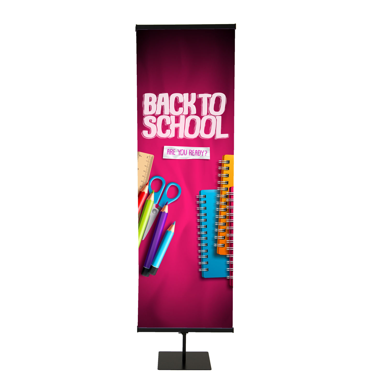 24" Everyday Snap Rail Banner Display Single-Sided Kit 3