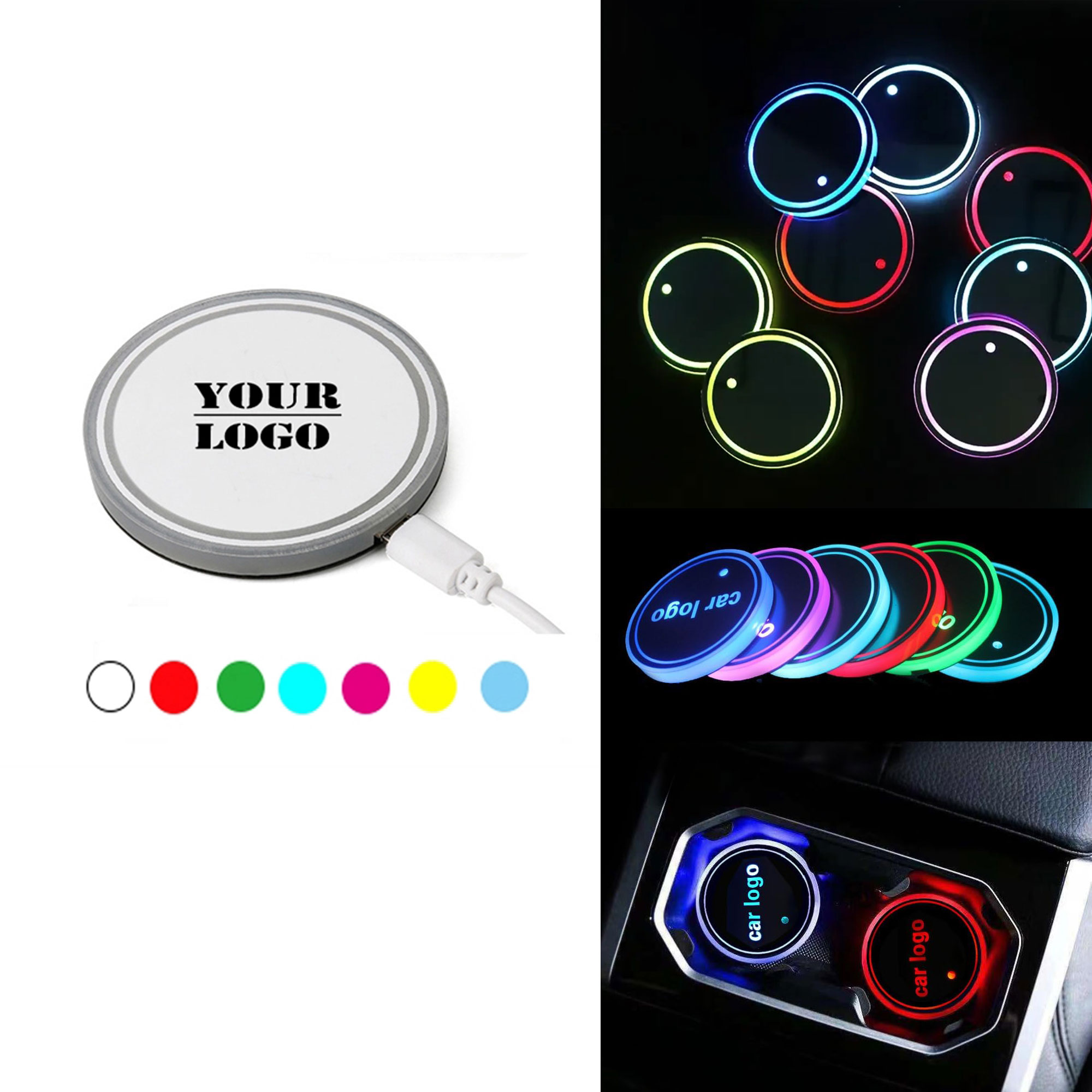 2 Pcs Led Car Coasters 2