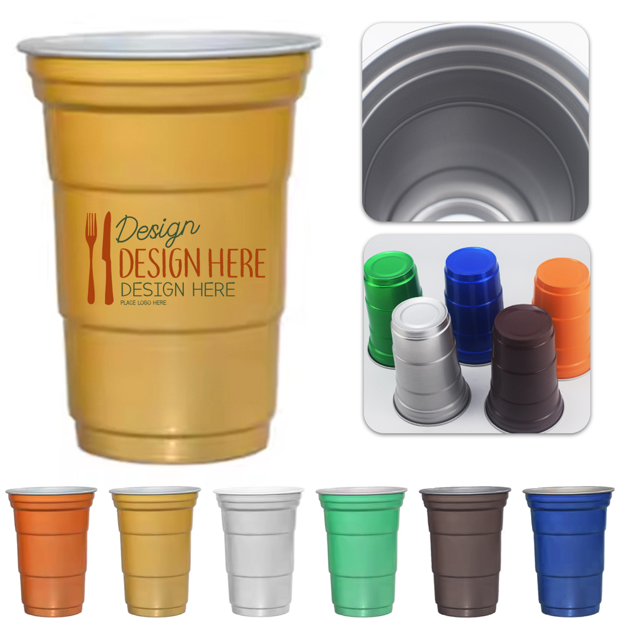 15oz Reusable Aluminum Cup ?C 6 Colors Available 1