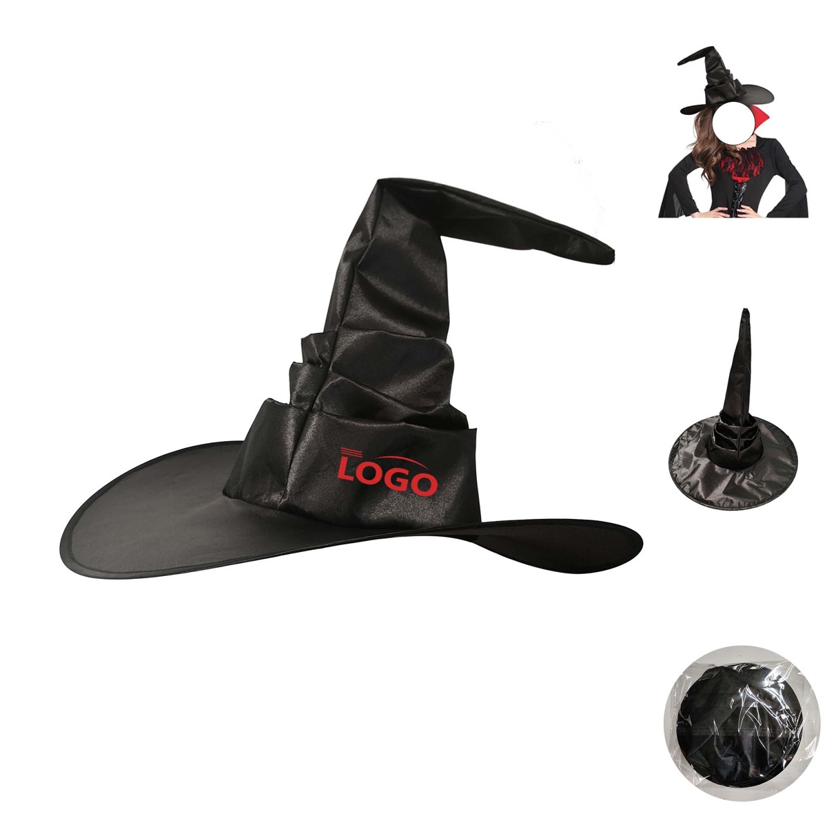 Black Witch Costume Hat for Halloween 4