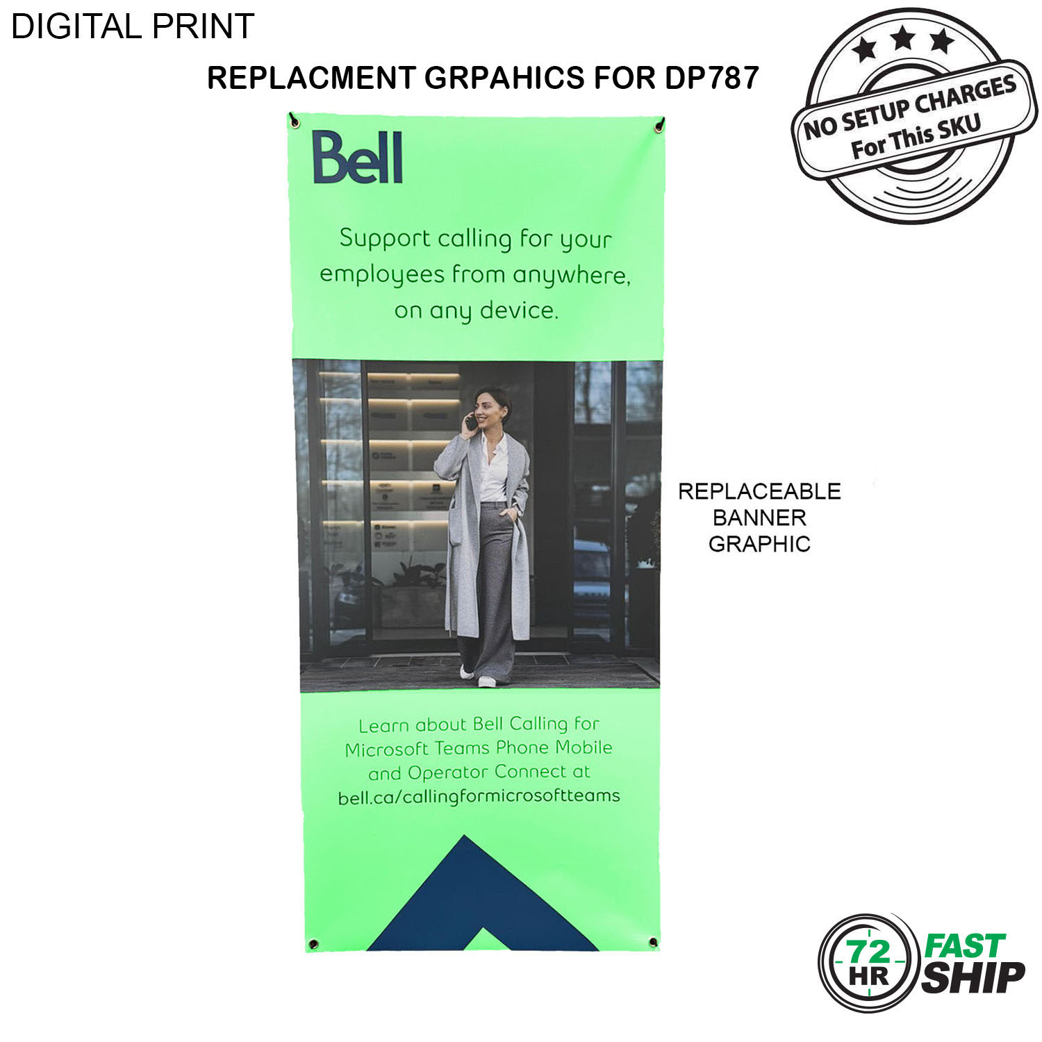 72Hr Fast Ship - Replacement Graphics only, 32x72, for Tripod Banner DP787, NO SETUP CHARGE 2