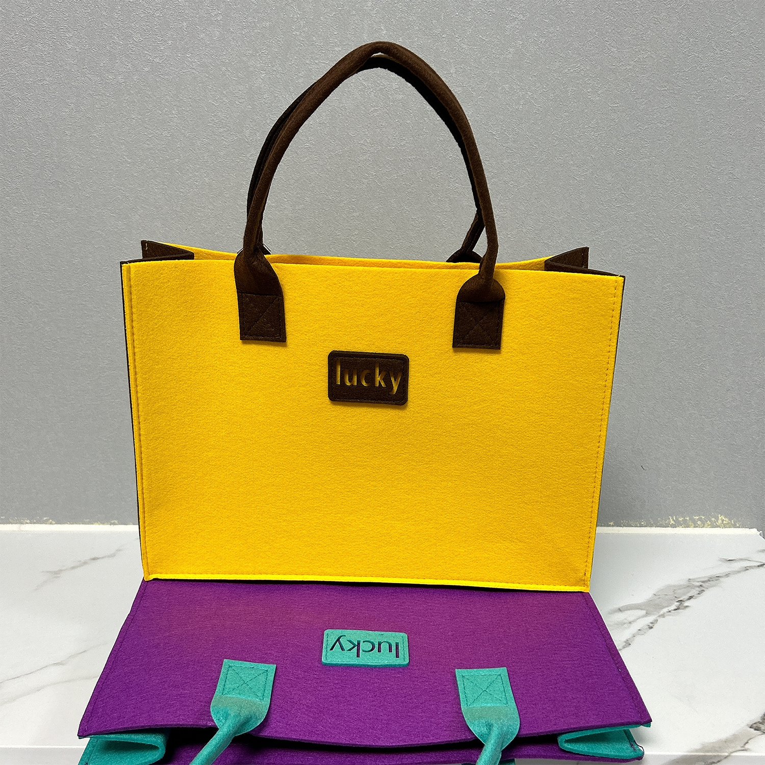 Felt Shopping Tote Bag, custom tote bag with logo imprint 1