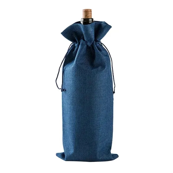 Wine Bottle Linen Drawstring Bag Eco-Friendly Wine Carrier 5