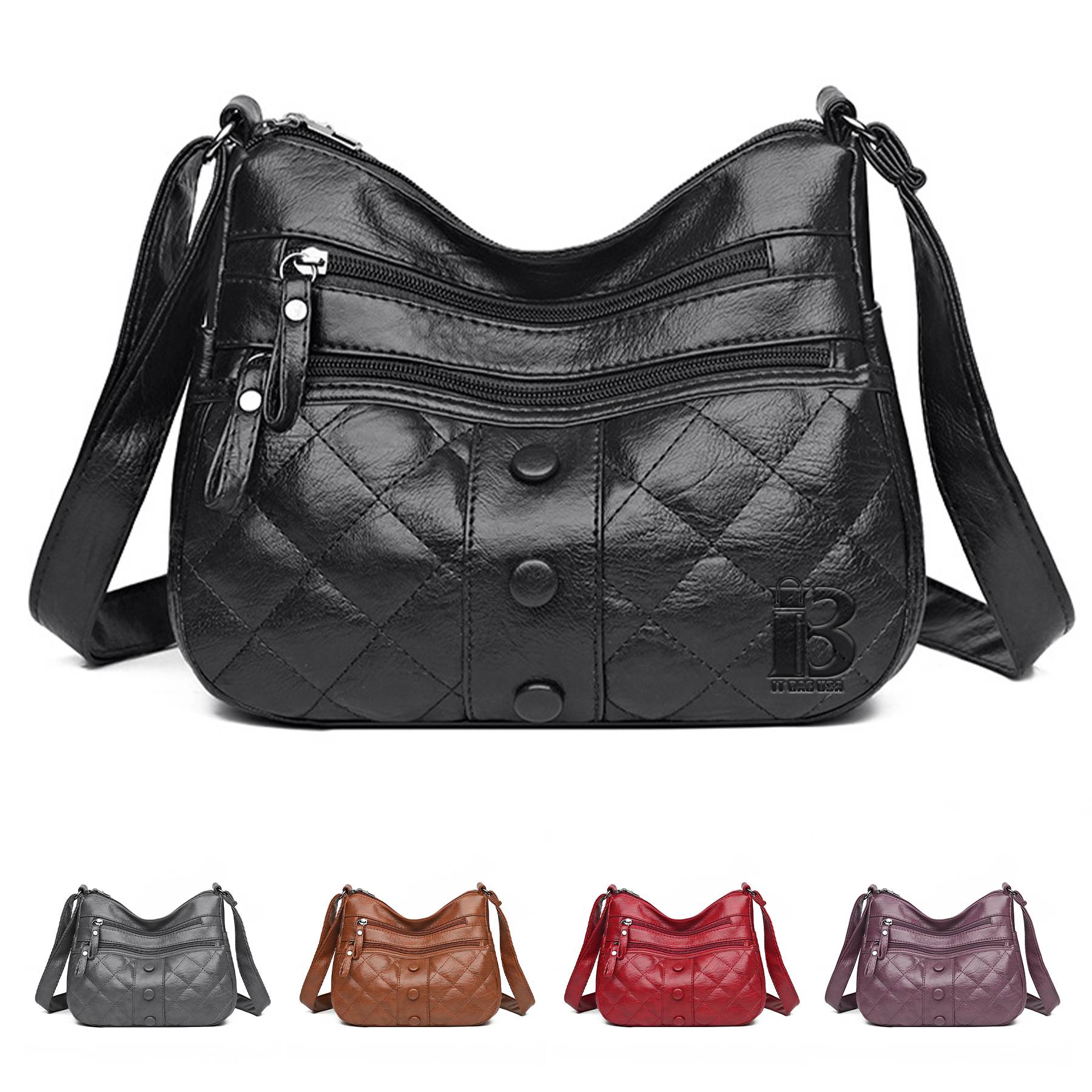 PU Leather soft shoulder cross-body bag 2