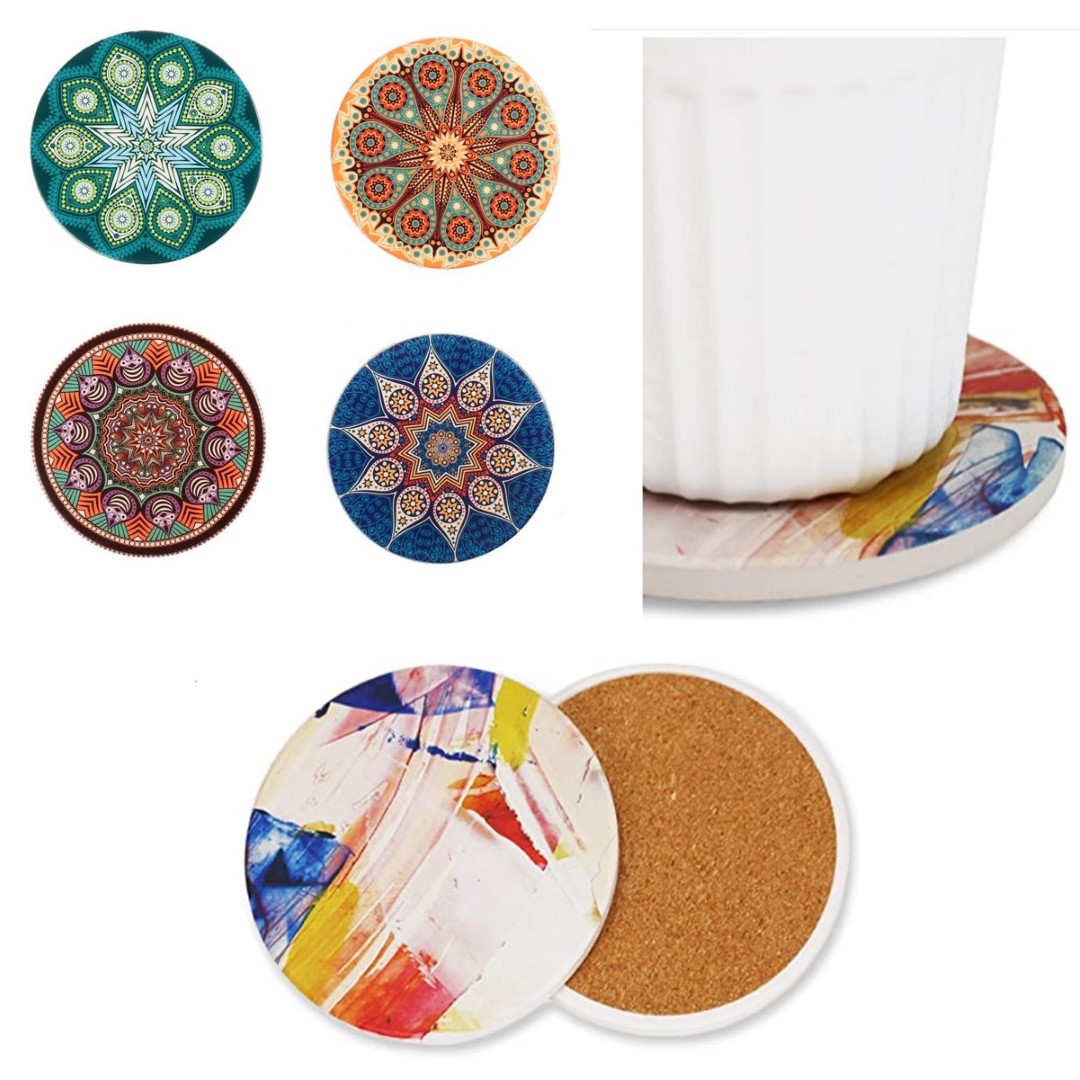 Round And Square Absorbent Ceramic Coasters 3