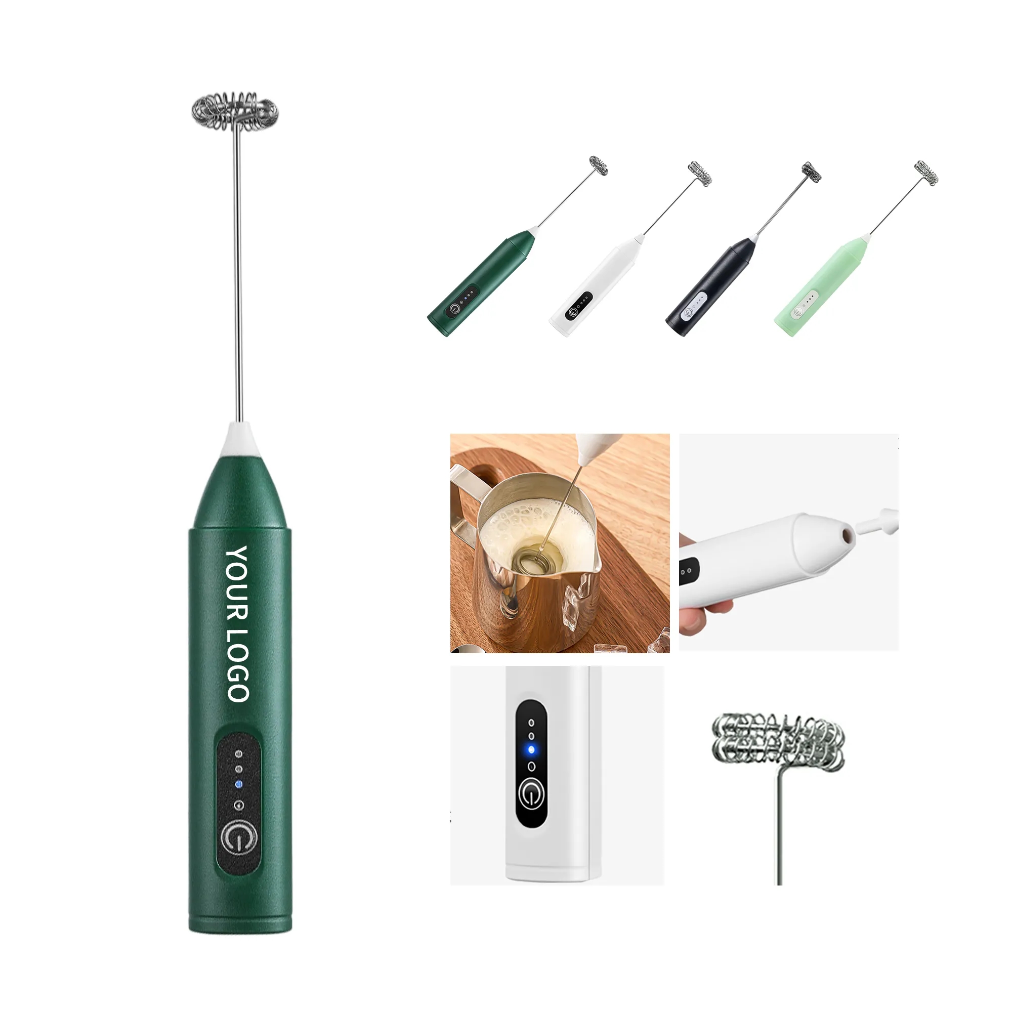 Wireless Electric Milk Frother with Dual-Spring Whisk 7