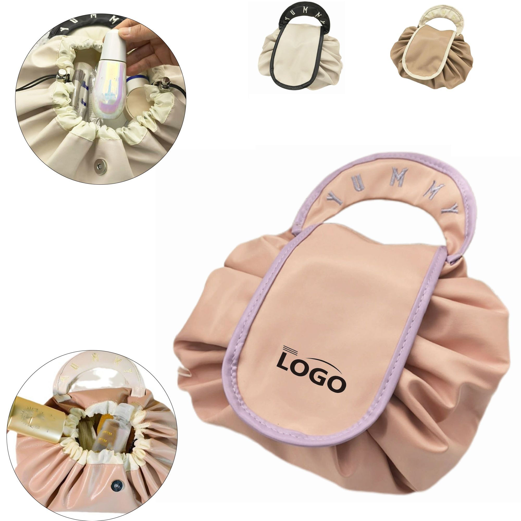 Trendy PU Lazy Drawstring Makeup Carrier 3