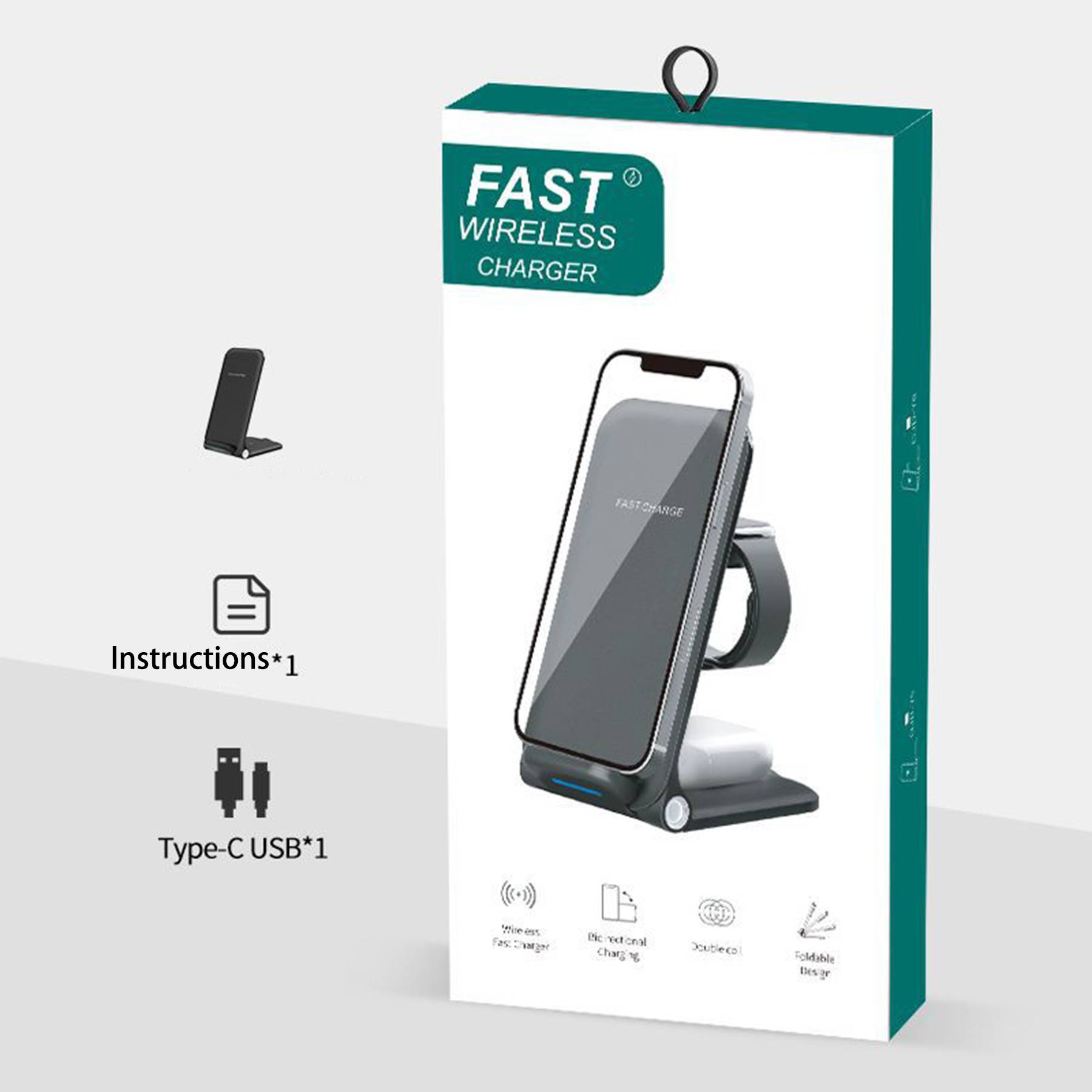 3-in-1 Vertical Folding Wireless Charger 5