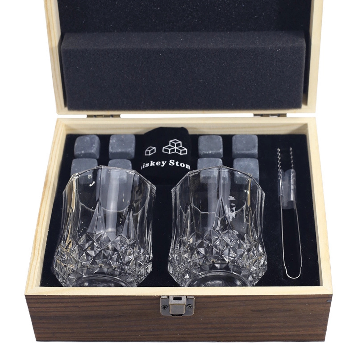 Whiskey Stone Gift Set With Wood Box 4