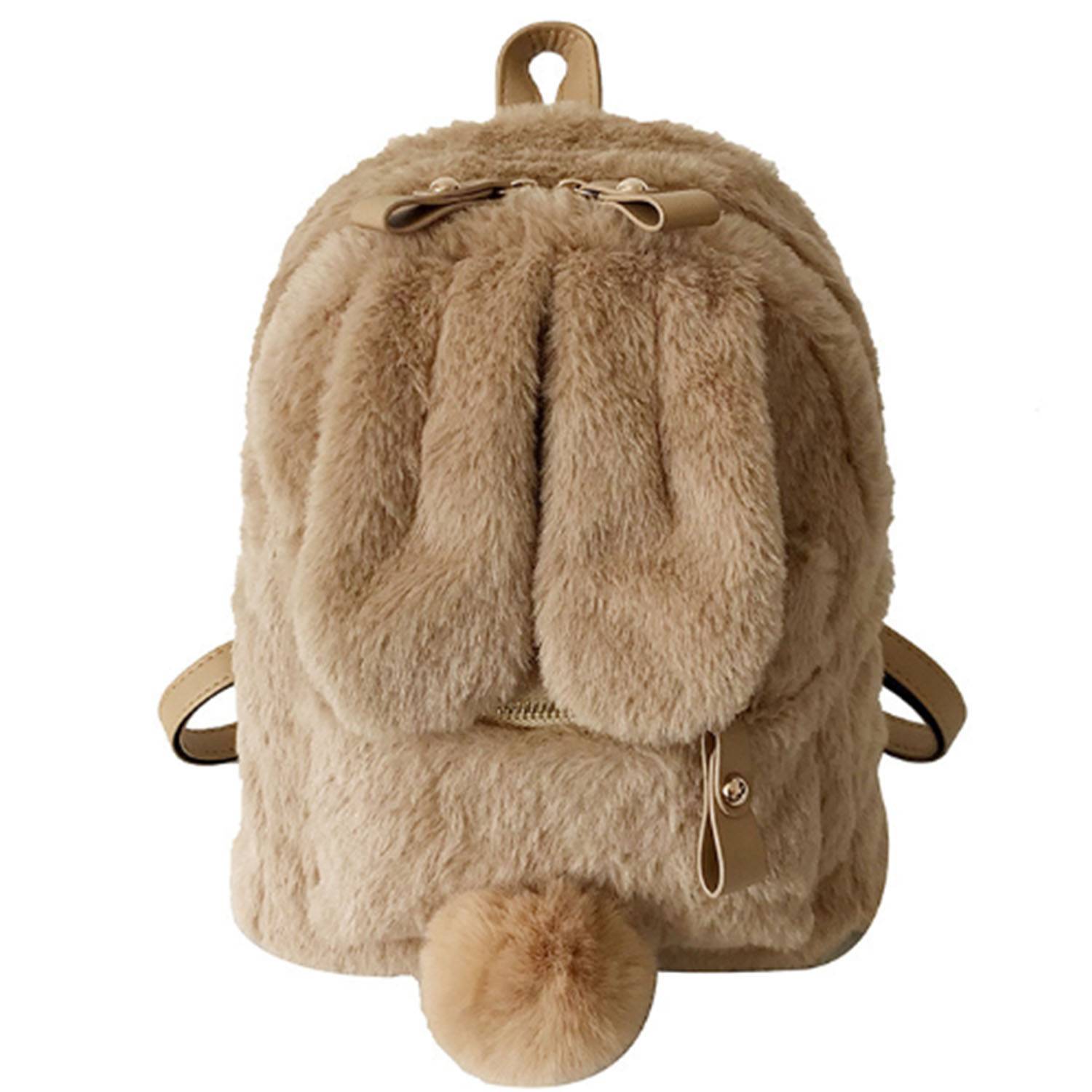 Dacron plush rabbit ear backpack 3