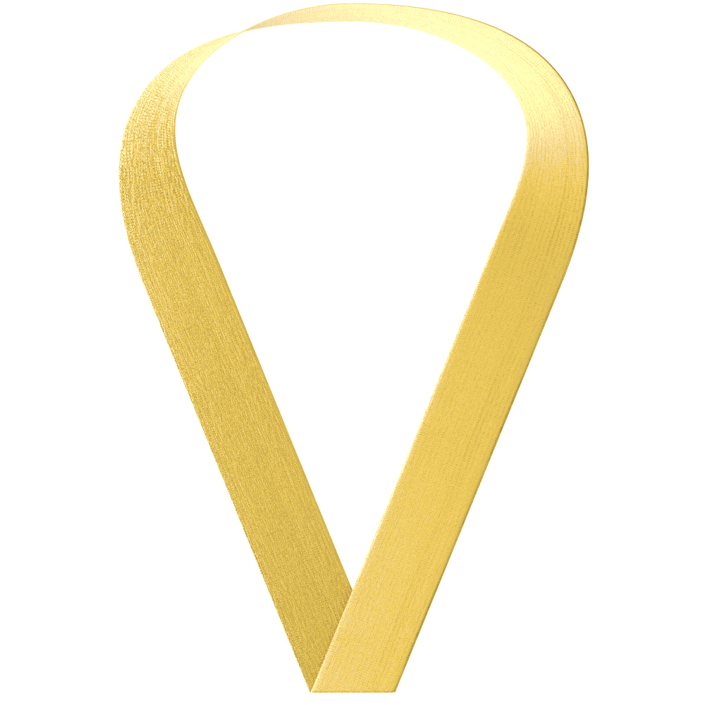 1-1/2" x 34" Metallic Gold Neckband Sewn Through 2