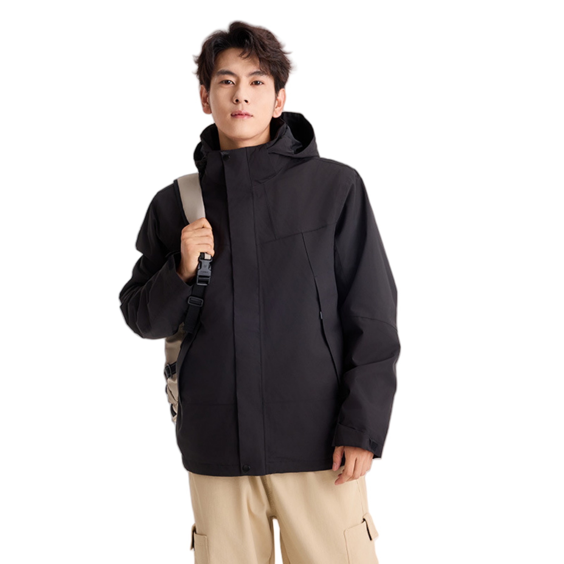 Unisex Double Layer SoftshellMoisture Wicking Jacket Rain Gear 3