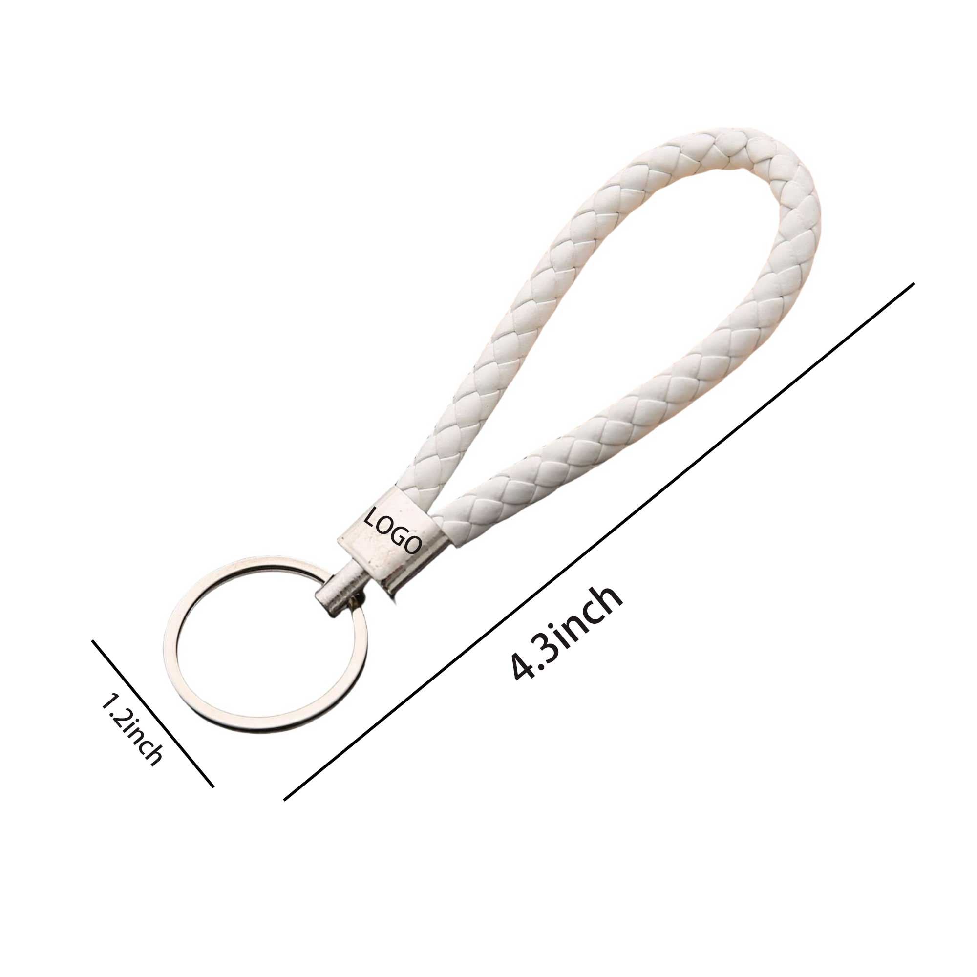 Multicolor Braided PU Leather Keychain 4