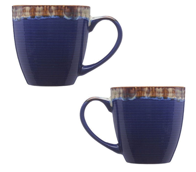 Drip Glaze Rim Ceramic Mug, 17 oz. 3