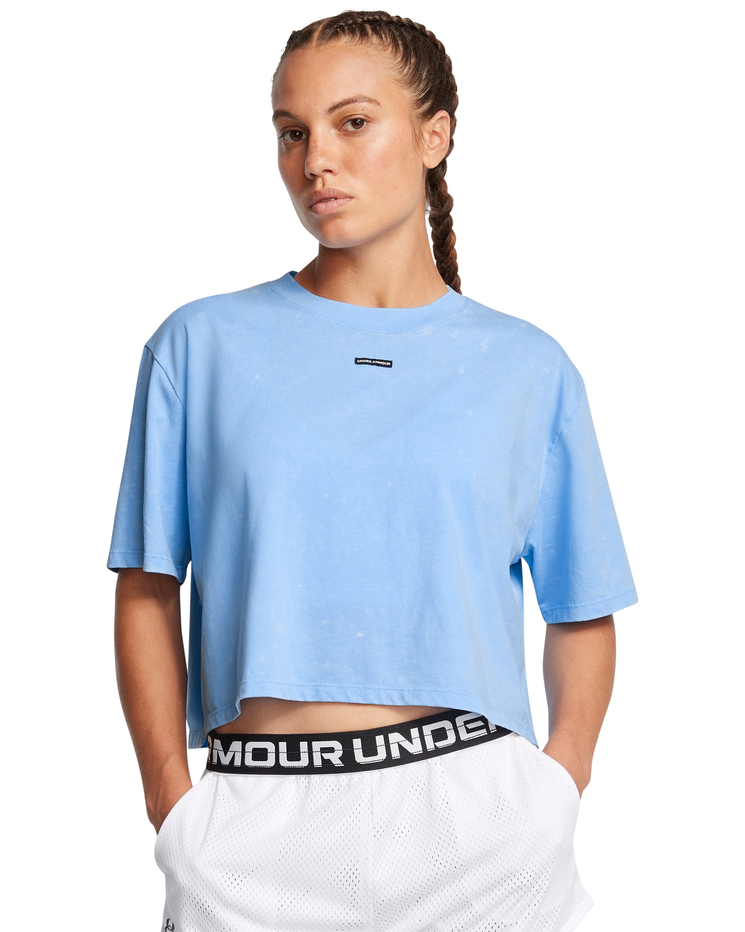 UA Wash Logo Women's Boxy Crop Short Sleeve 4