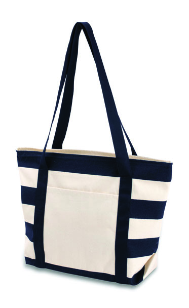 Striped Accent Boat Tote