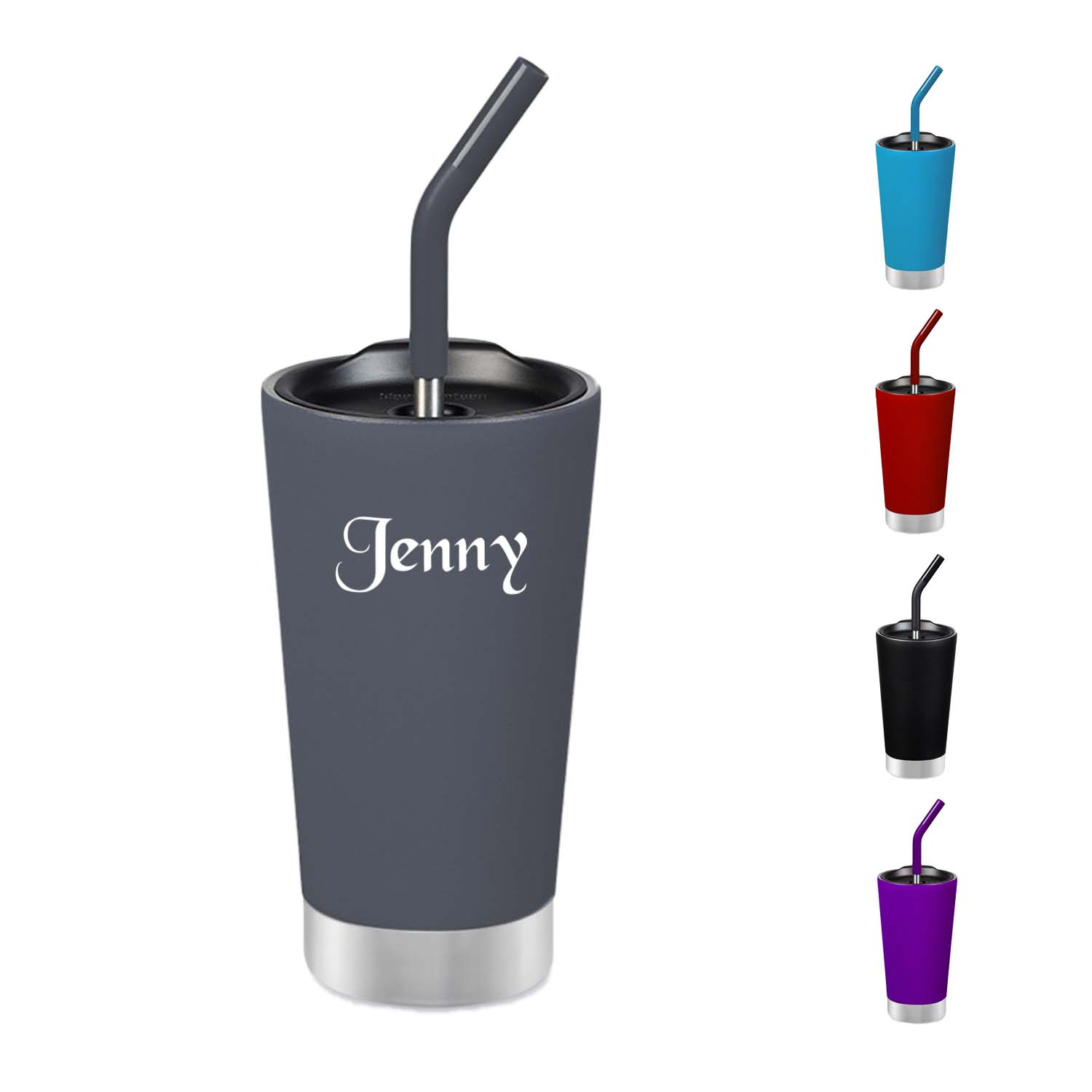 17OZ Stainless Steel Tumbler with Silicon Straw 12