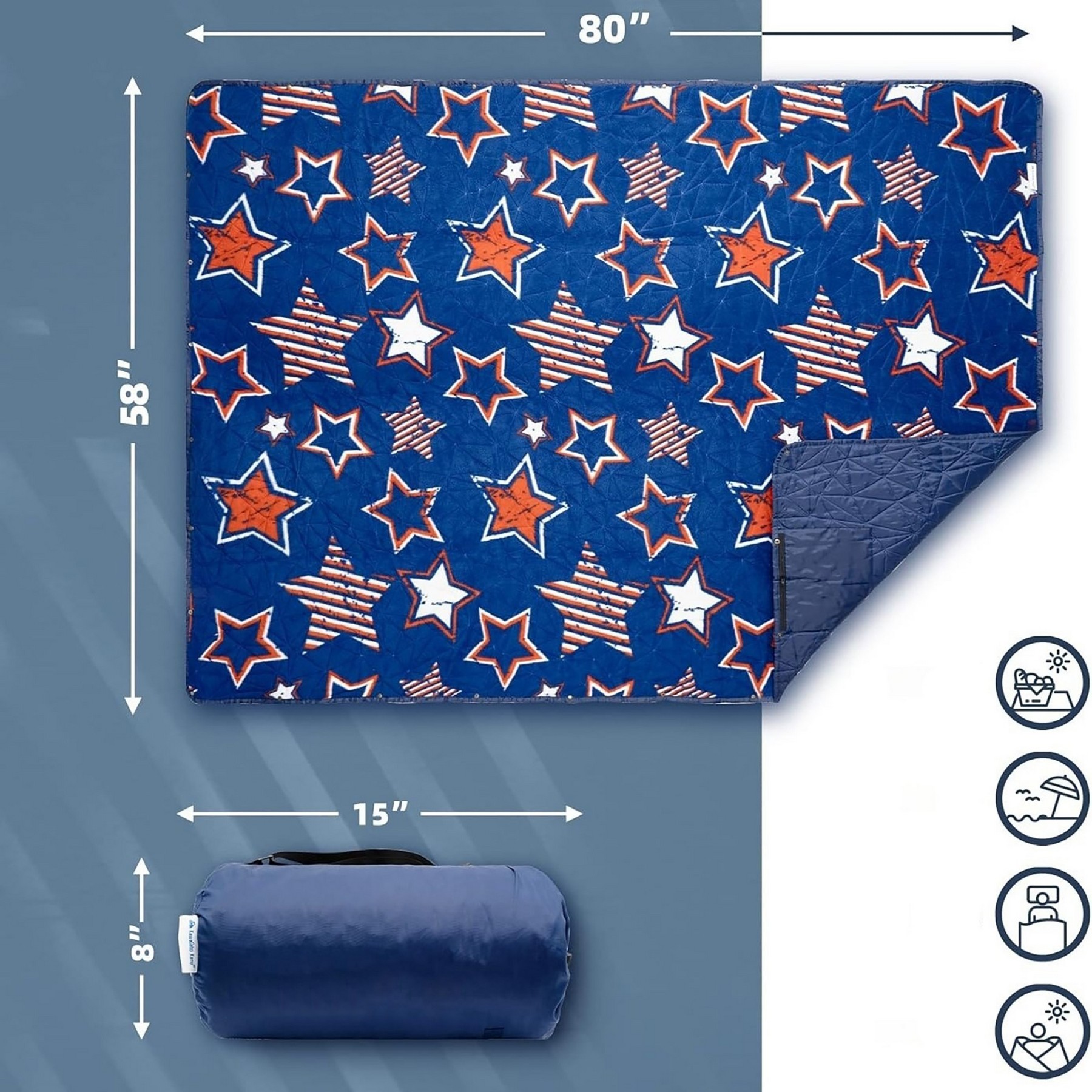 Polar Fleece Camping Blanket Picnic Mat 2