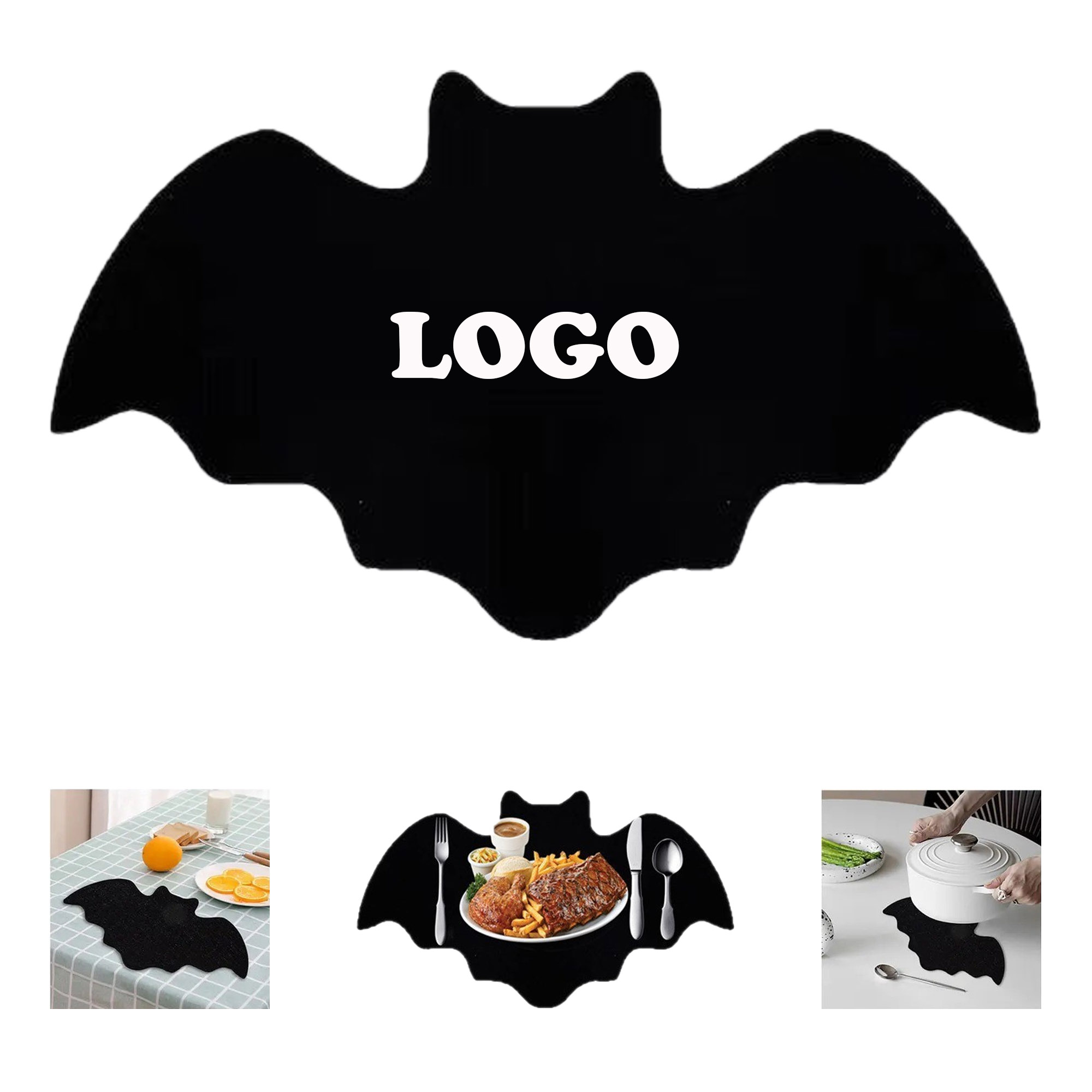 MOQ 50 pcs Bat Shaped Halloween Placemats 3